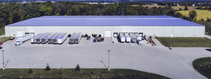 Aerial photo of the rail place West Bend facility